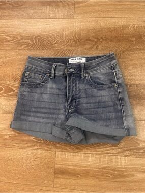 Wax Jean Faded Blue Roll-Cuff Denim Shorts